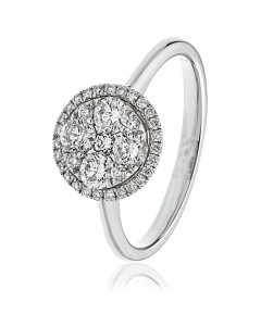 0.60ct VS/EF Round Cluster Ring in 18K White Gold