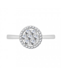 0.48ct VS/EF Round Cluster Ring in 18K White Gold