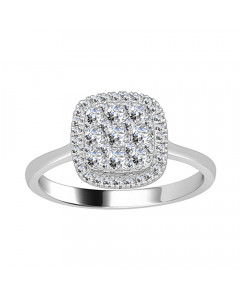 0.51ct VS/EF Round Cluster Ring in 18K White Gold