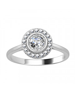 0.65ct VS/EF Round Cluster Ring in 18K White Gold