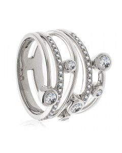 0.40ct VS/EF Elegant Swirl Round Diamond Dress Ring