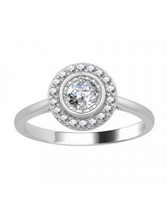 0.54CT VS/EF Elegant Round Diamond Cluster Ring