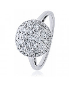 0.90CT VS/EF Round Diamond Cluster Ring