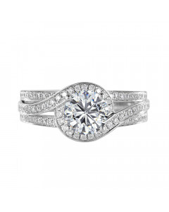 1.25ct VVS2/F Round Designer Ring in Platinum