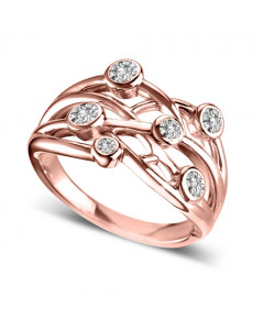 0.45ct VS/F Round Bubble Ring in 18K Rose Gold