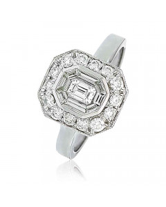 1.00ct VS/EF Modern Round Diamond Designer Ring