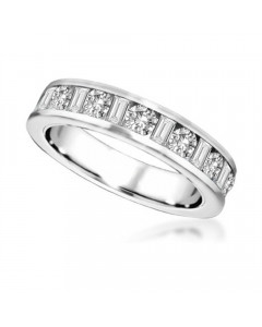 1.50ct VS/DE Round & Baguette Diamond Full Eternity Ring