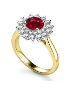 2.00ct VS/AAA Red Ruby/Diamond Gemstone Ring