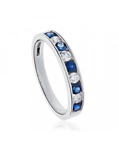 0.35ct VS/EF Blue Sapphire and Diamond Eternity Ring