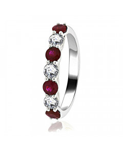 0.50ct SI/FG Diamond and Ruby Eternity Ring