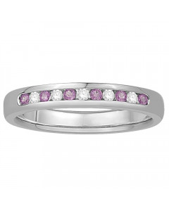 0.15CT VS/EF Pink Sapphire & Diamond Eternity Ring