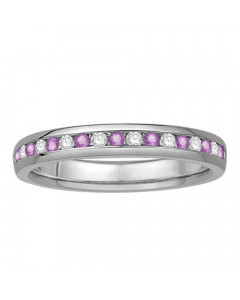 0.25ct VS/EF Pink Sapphire and Diamond Eternity Ring