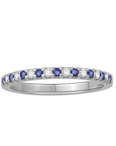 0.50ct VS/EF 2.5mm Blue Sapphire And Diamond Eternity Ring