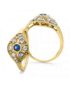 0.39ct VS/EF Blue Sapphire Ring in 18K Yellow Gold