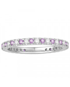 0.50ct VS/EF Pink Sapphire And Diamond Eternity Ring