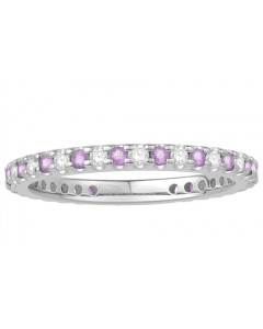 0.50ct VS/EF 2mm Pink Sapphire and Diamond Eternity Ring