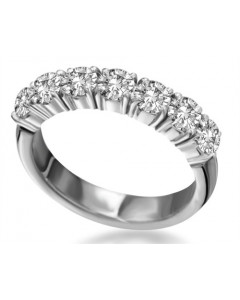 1.08ct SI1/F Round 7 Stone Ring in Platinum