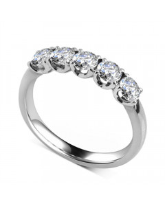 1.25ct VS/F Round 5 Stone Ring in Platinum