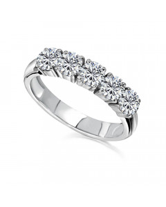 0.43ct I1/F Round Diamond 5 Stone Ring