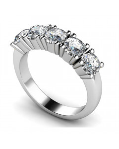 0.51 VS/FG 5 Stone Round Diamond Half Eternity Ring