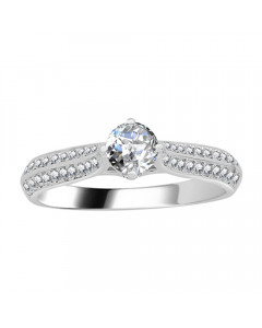 0.56ct VS/F Round Side Diamond Ring in Platinum