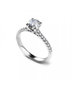 1.15ct SI2/G Round Side Diamond Ring in Platinum