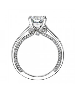 0.50ct IF/F Round Side Diamond Ring in 18K White Gold