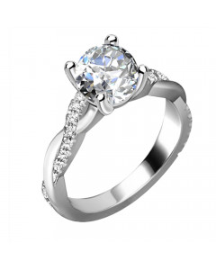 1.33ct SI2/I Round Side Diamond Ring in Platinum