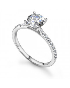 1.00ct VVS2/F Round Side Diamond Ring in Platinum