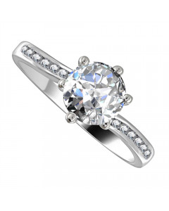 1.00ct VS2/E Round Side Diamond Ring in Platinum