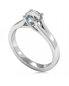 0.50ct VS1/G Round Solitaire Ring in 18K White Gold