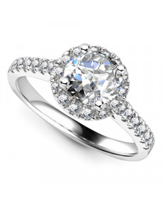 0.50ct SI1/F Round Side Diamond Ring in Platinum