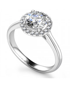 0.70ct SI2/F Round Diamond Halo Ring