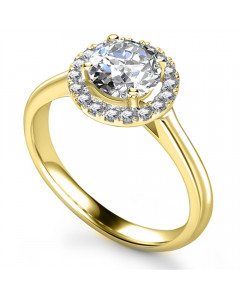 GIA CERTIFIED 0.70CT SI2/E Elegant Round Diamond Single Halo Ring