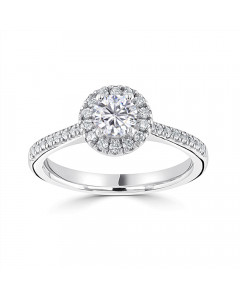 1.50CT SI2/F Round Diamond Halo Ring