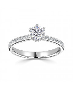 1.80CT SI2/F Round Diamond Shoulder Set Ring