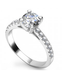 1.32 I1/F Shoulder Set Diamond Engagement Ring