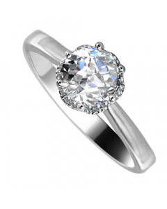 2.00ct SI2/G Modern Side Halo Round Diamond Engagement Ring