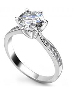 0.70ct SI2/G Shoulder Set Diamond Engagement Ring
