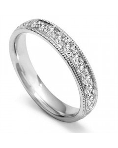 0.60ct VS/EF Full Set 4mm Round Diamond Vintage Wedding Ring