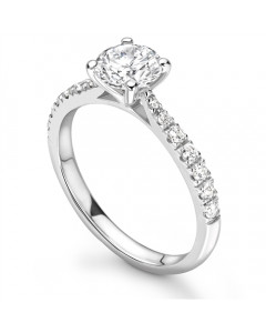 1.20ct VVS2/D Lab Grown Round Diamond Shoulder Set Diamond Engagement Ring