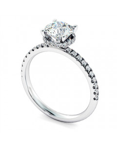 1.30ct VS2/G Round Diamond Hidden Halo Shoulder Set Ring