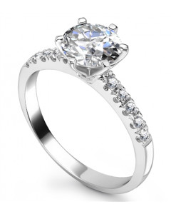 1.30ct SI2/G Shoulder Set Diamond Engagement Ring