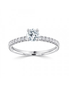 1.30ct I1/G Shoulder Set Diamond Engagement Ring