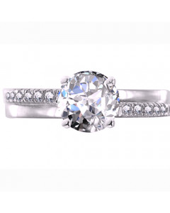1.20ct I1/G Shoulder Set Diamond Engagement Ring