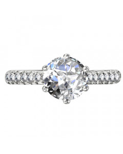 1.20ct SI2/G Round Diamond Shoulder Set Engagement Ring