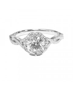 1.40ct VS2/G Round Diamond Halo Engagement Ring