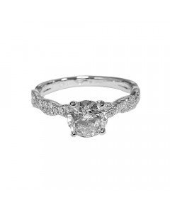 1.30ct SI2/G Round Diamond Shoulder Set Engagement Ring