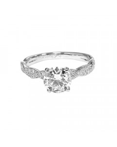 1.30ct SI2/G Round Diamond Shoulder Set Engagement Ring