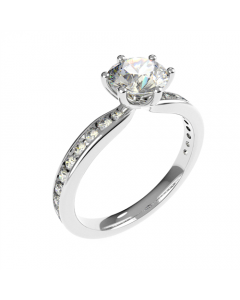 0.50ct SI2/F Shoulder Set Diamond Engagement Ring